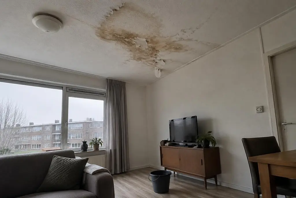 Lekdetectie Vinkeveen – vochtplek op het plafond onder een badkamer